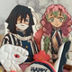 A close up of Demon Slayer characters in an unofficial cake decoration.